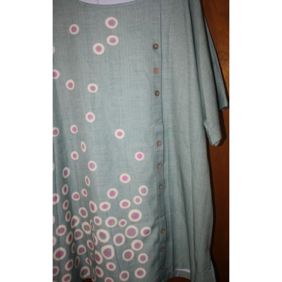 Cozy Women's Top Blouse Green Multi-Color Sz Plus 3X  Kimono Sleeves NWT - Picture 4 of 7